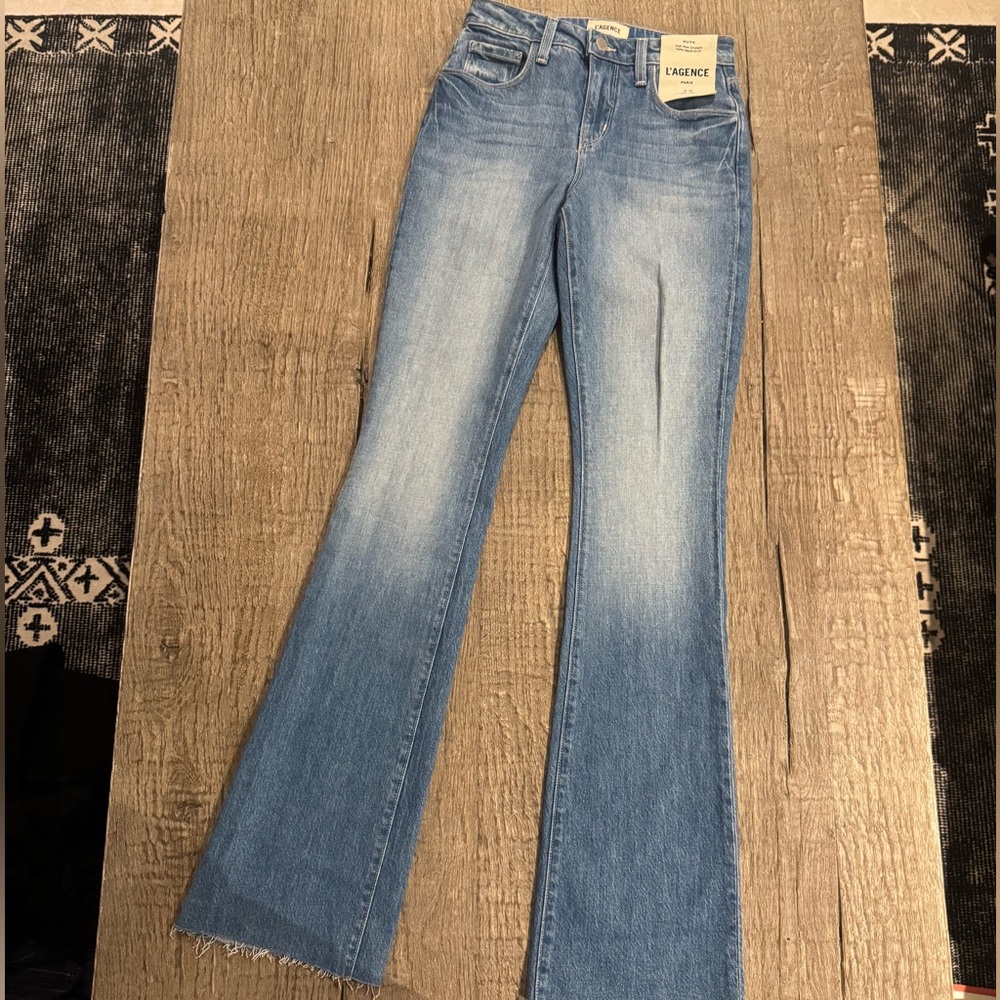 L’Agence Ruth High Rise Straight Jeans in Cowan. - Picture 6 of 14